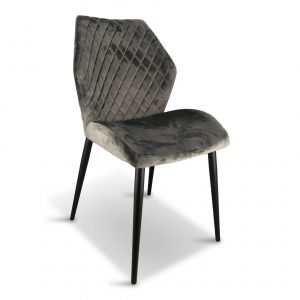 grey dining chair velvet x 2