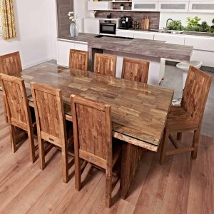 dining table set from reclaimed teak wood