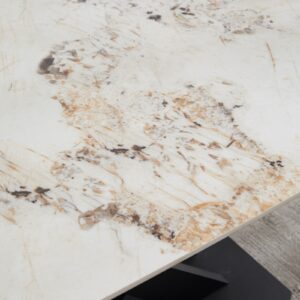 Ceramic Extending Table – White & Copper