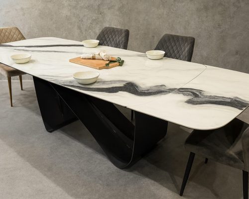 extending ceramic dining table
