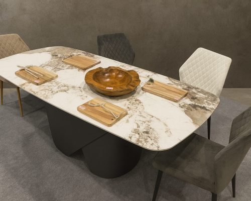 ceramic dining table with chairs