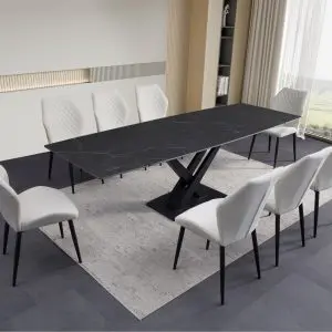 Ceramic Charcoal Dining Table set