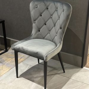 premium grey velvet dining chair x 2