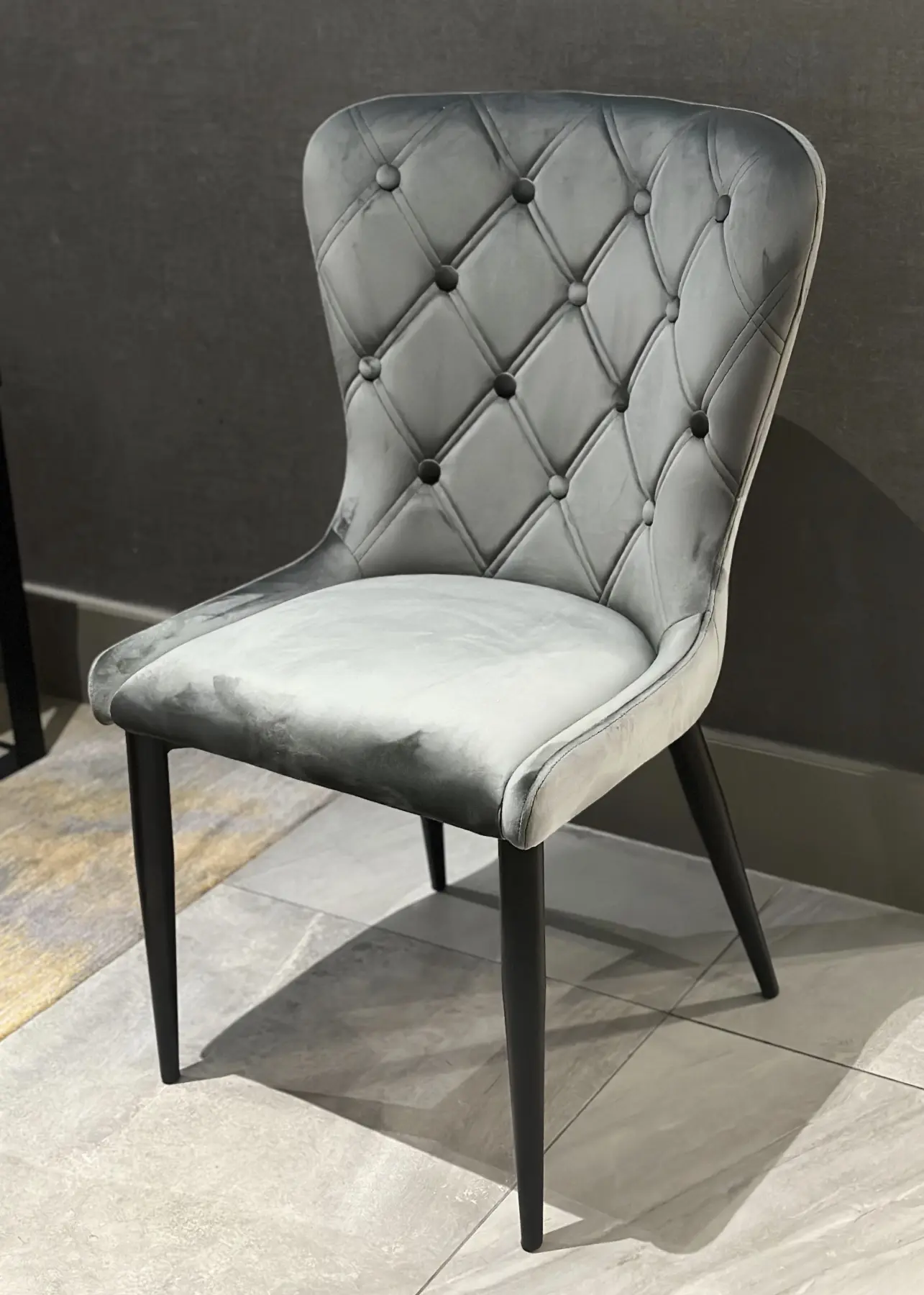 Premium Grey Velvet Dining Chair set of 2 | Tables and Chairs